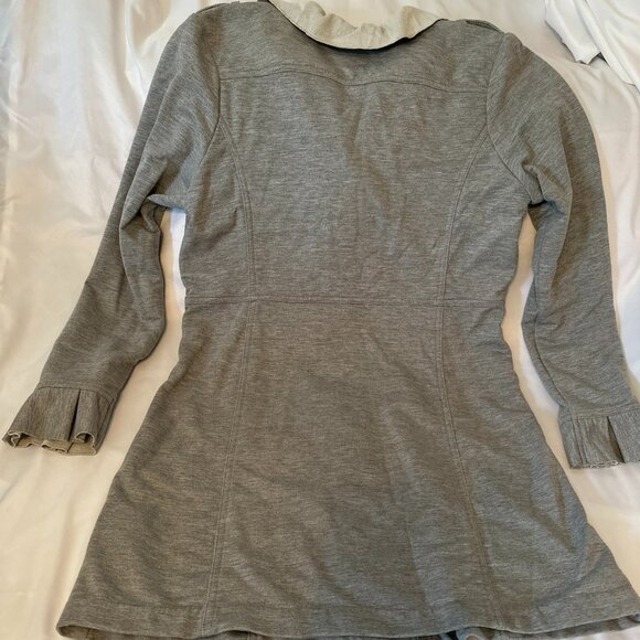 Kut from the Kloth Ruffled Gray Button-Up Mid-Length Jacket W Sz XL - Picture 2 of 10